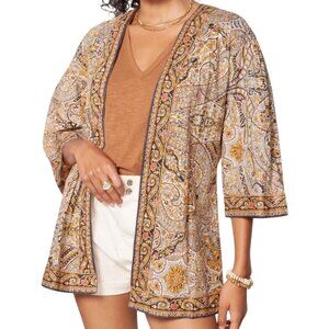Cleobella Kaleidoscope Wrap Jacket XS/S Boho Printed Open Front Kimono